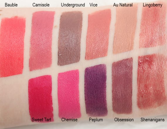 Top 10 Indie Lipstick Brands - Swatches on Pale Skin