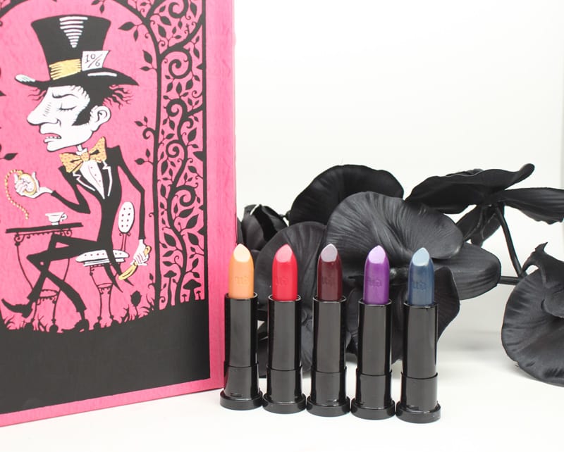 Urban Decay Alice Through the Looking Glass Lipsticks Swatches and Looks and Comparison