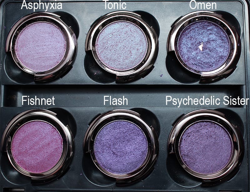 Urban Decay Purple Palette - Swatches on Pale Skin