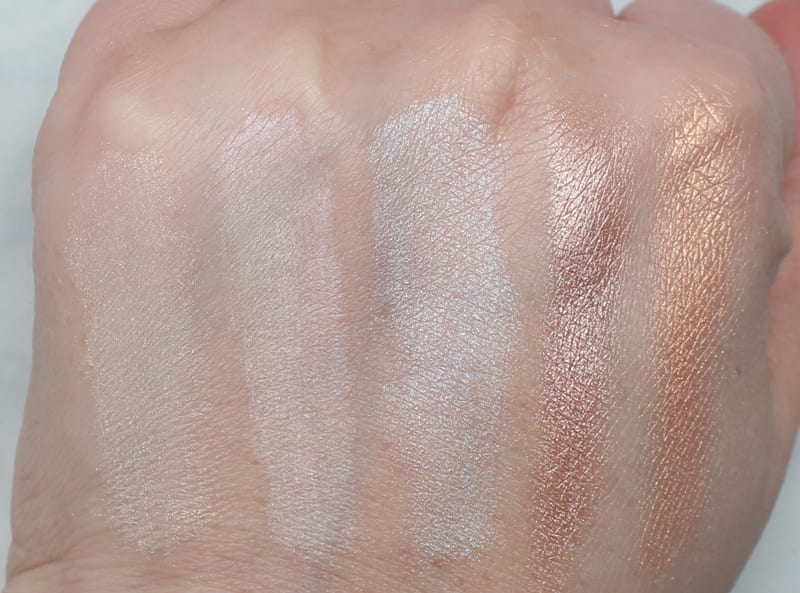 Notoriously Morbid Power of the Fae - Harlequin - Osteomancy - Ofra You Glow Girl - You Dew You highlighters swatches
