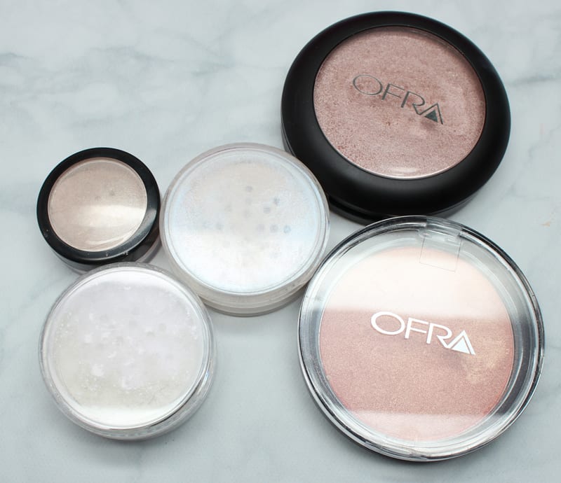 Notoriously Morbid Power of the Fae - Harlequin - Osteomancy - Ofra You Glow Girl - You Dew You highlighters swatches