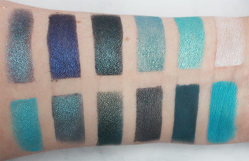 Makeup Geek Teal Palette Swatches Review