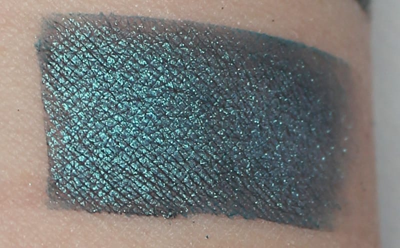 Makeup Geek Teal Palette Peacock with Sugar Rush Layered swatch