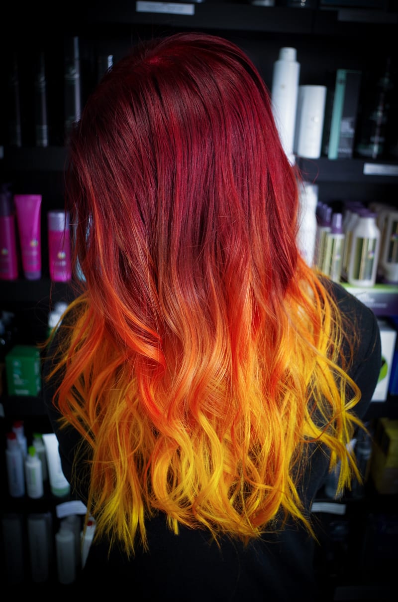 Rainbow Hair Color Ideas with Christian - Fiery Red