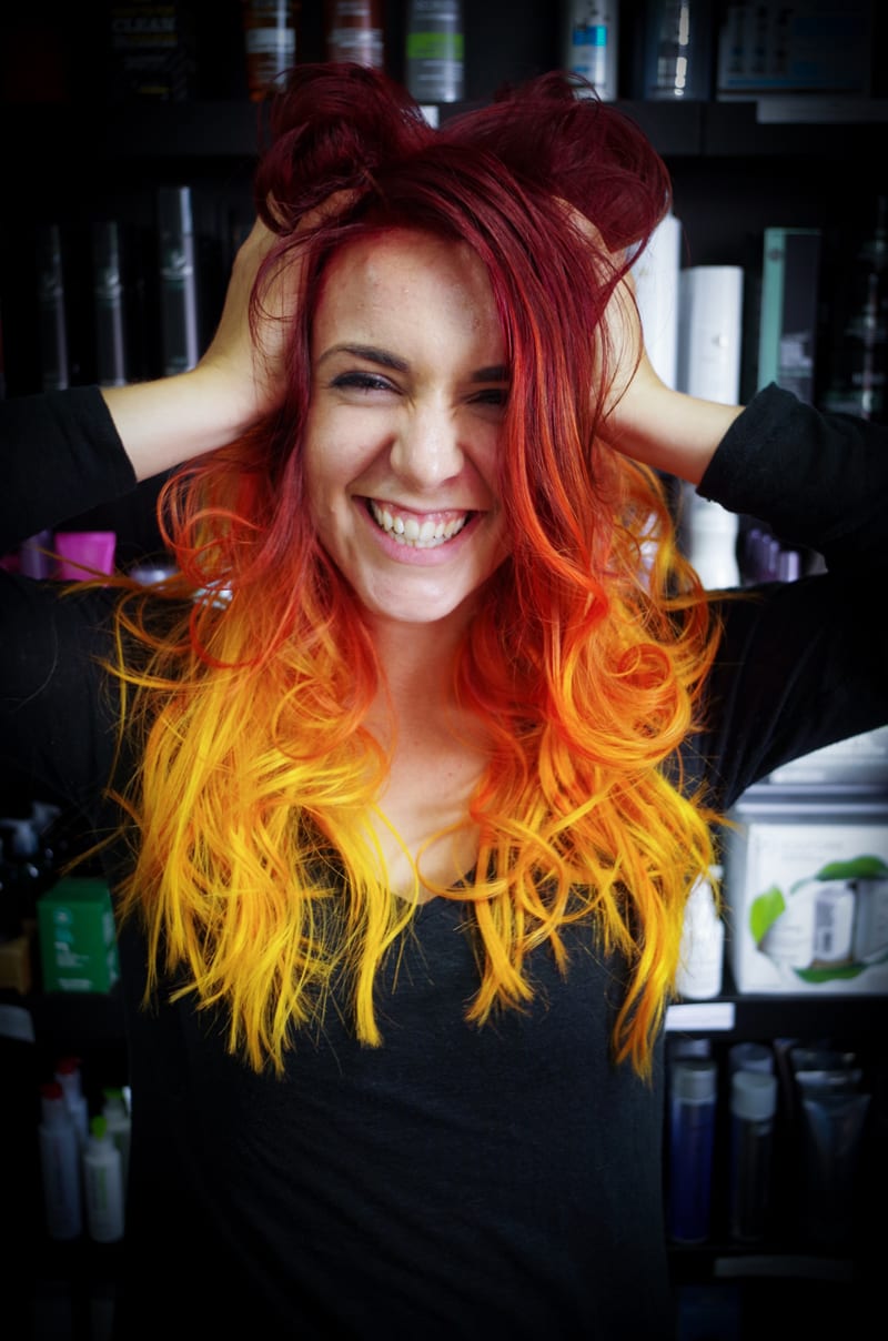 Rainbow Hair Color Ideas with Christian - Fiery Red