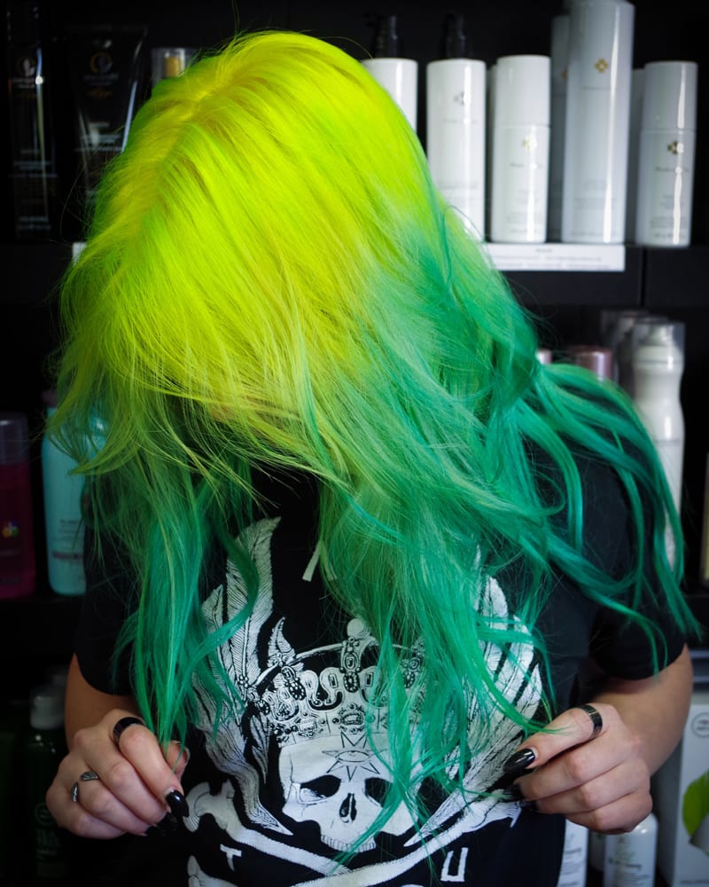 Rainbow Hair Color Ideas with Christian - Lime Green