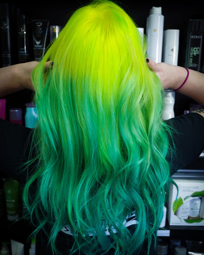 Rainbow Hair Color Ideas with Christian - Lime Green