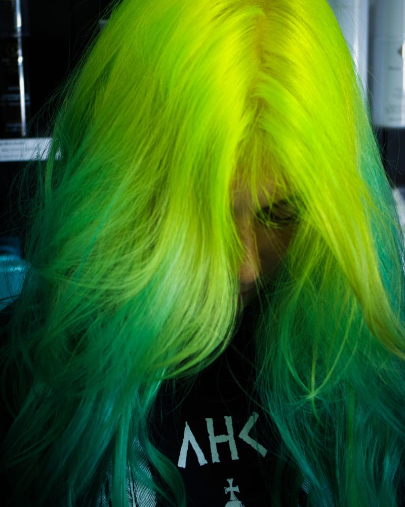 Rainbow Hair Color Ideas with Christian - Lime Green