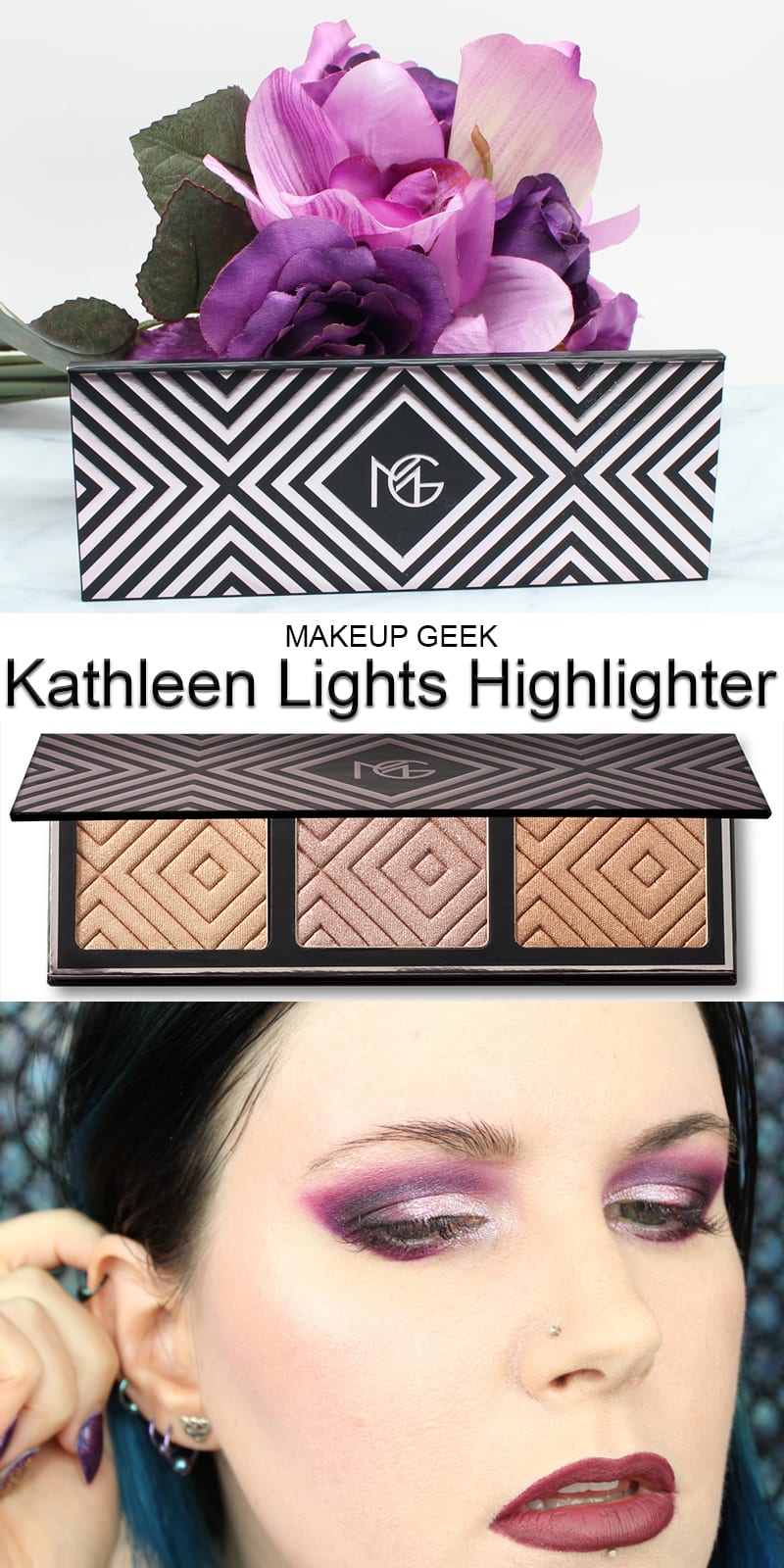 Makeup Geek Kathleen Lights Highlighter Palette Swatches