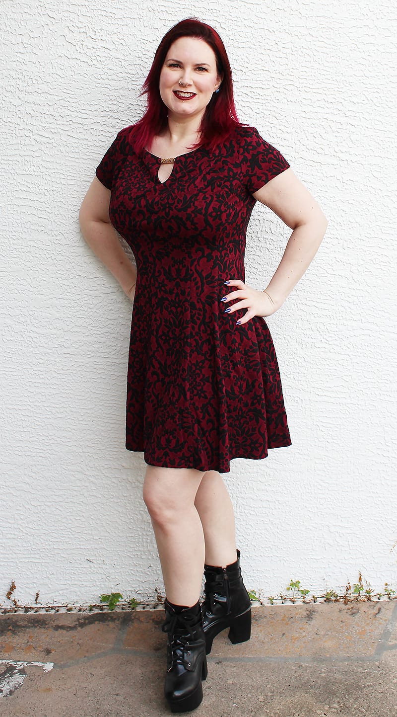 Alyx Keyhole Jacquard Fit and Flare Dress