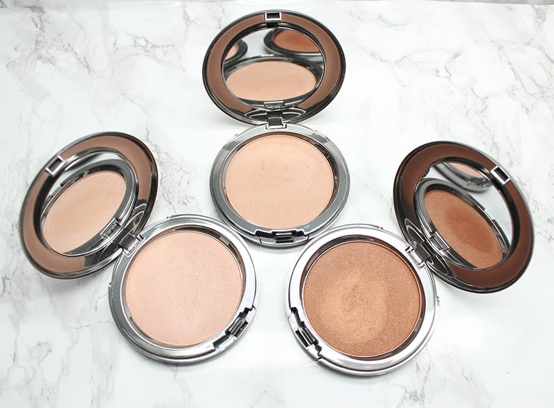 Cover FX Perfect Light Highlighting Powders swatched on Pale Skin