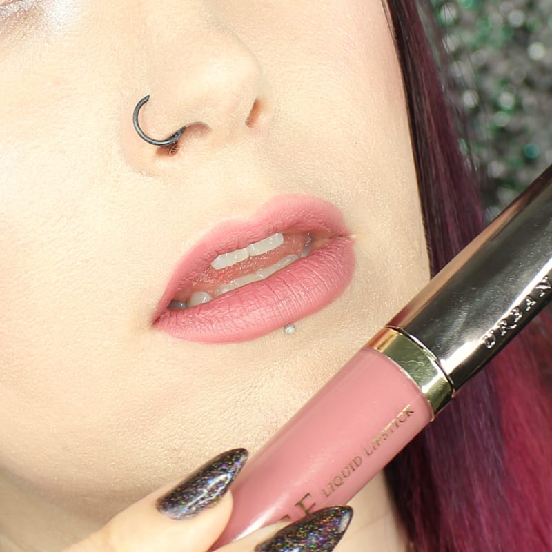 Urban Decay Vice Lipstick Backtalk swatch on pale skin