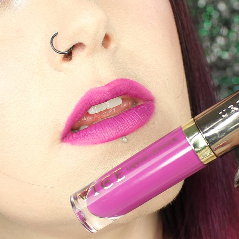 Urban Decay Vice Lipstick Crank swatch on pale skin