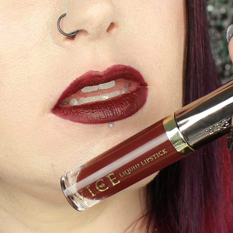 Urban Decay Vice Lipstick Disturbed swatch on pale skin