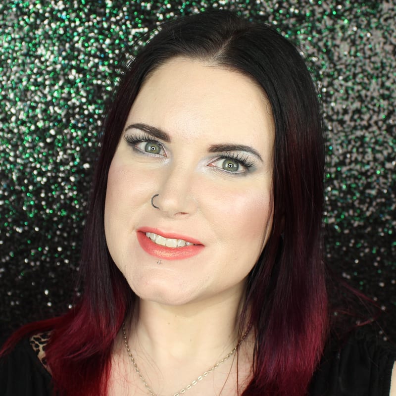 Urban Decay Vice Lipstick Flame swatch on pale skin