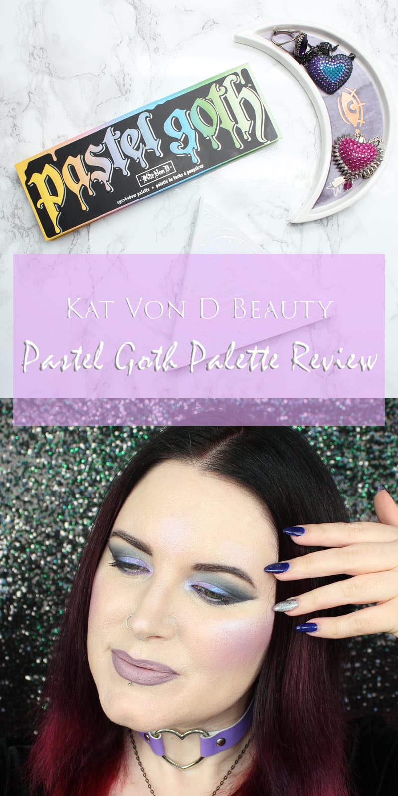 Kat Von D Pastel Goth Palette Review, Live Swatches on Pale Skin