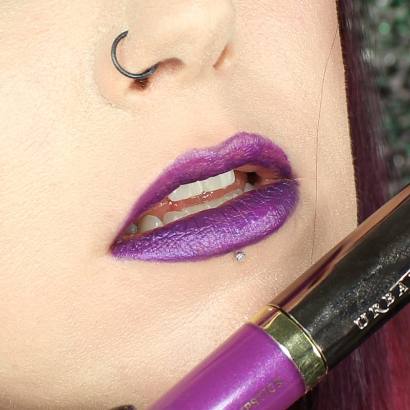 Urban Decay Vice Lipstick Mad swatch on pale skin