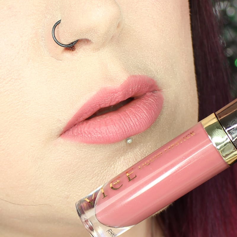 Urban Decay Vice Lipstick Naked swatch on pale skin