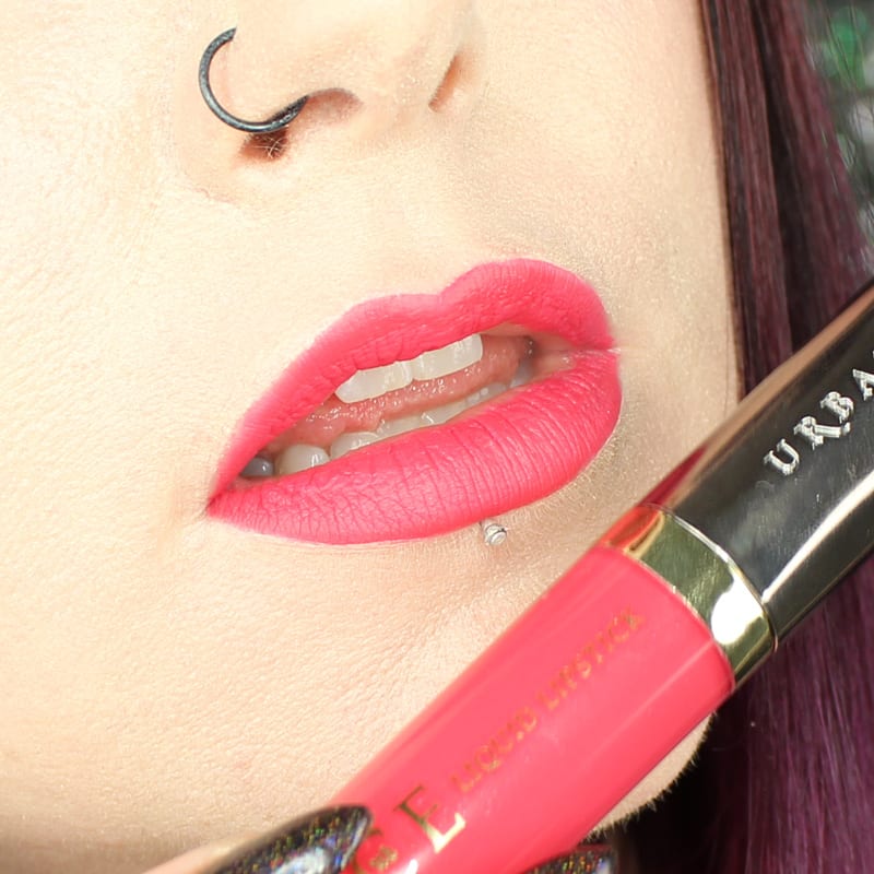 Urban Decay Vice Lipstick Tryst swatch on pale skin