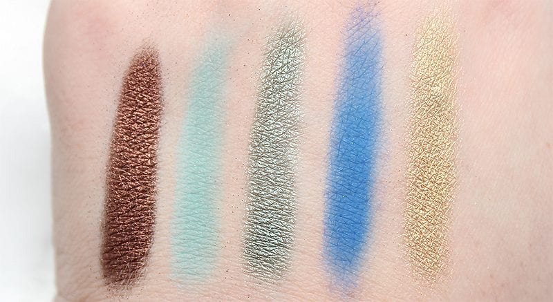 Urban Decay Spring 2017 Eyeshadow Singles - Thunderbird, Narcotic, C-Note, Chaos, Blitz swatches