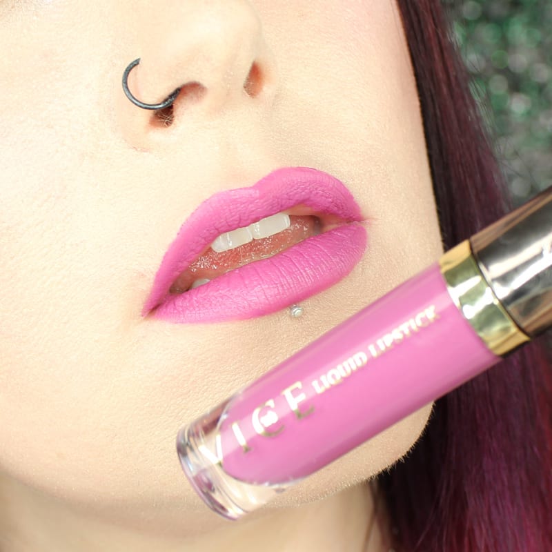 Urban Decay Vice Lipstick ZZ swatch on pale skin