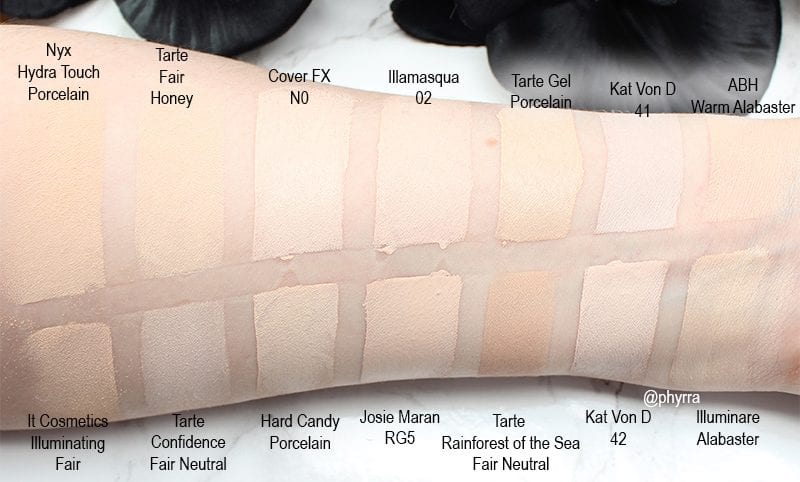 The Best Pale and Fair Foundation swatches that are cruelty free