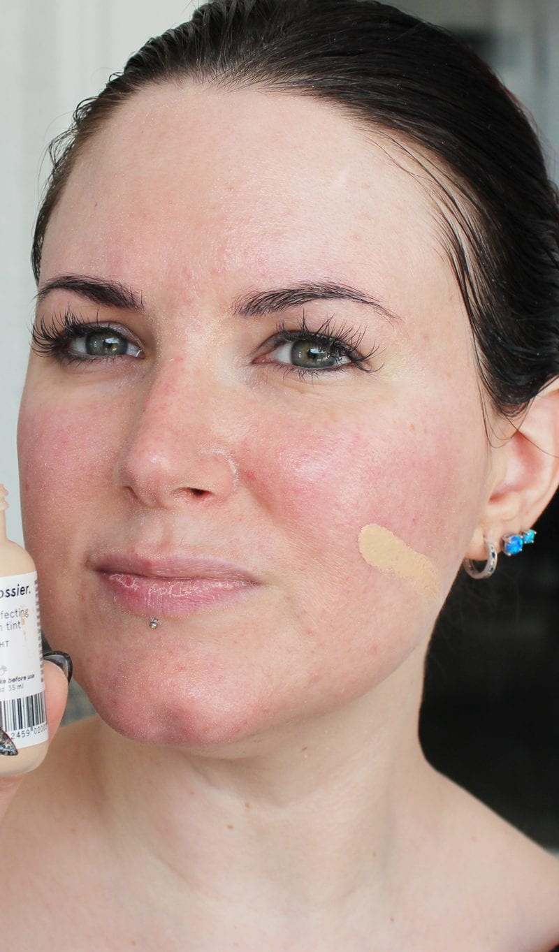 Glossier Perfecting Skin Tint in Light swatch