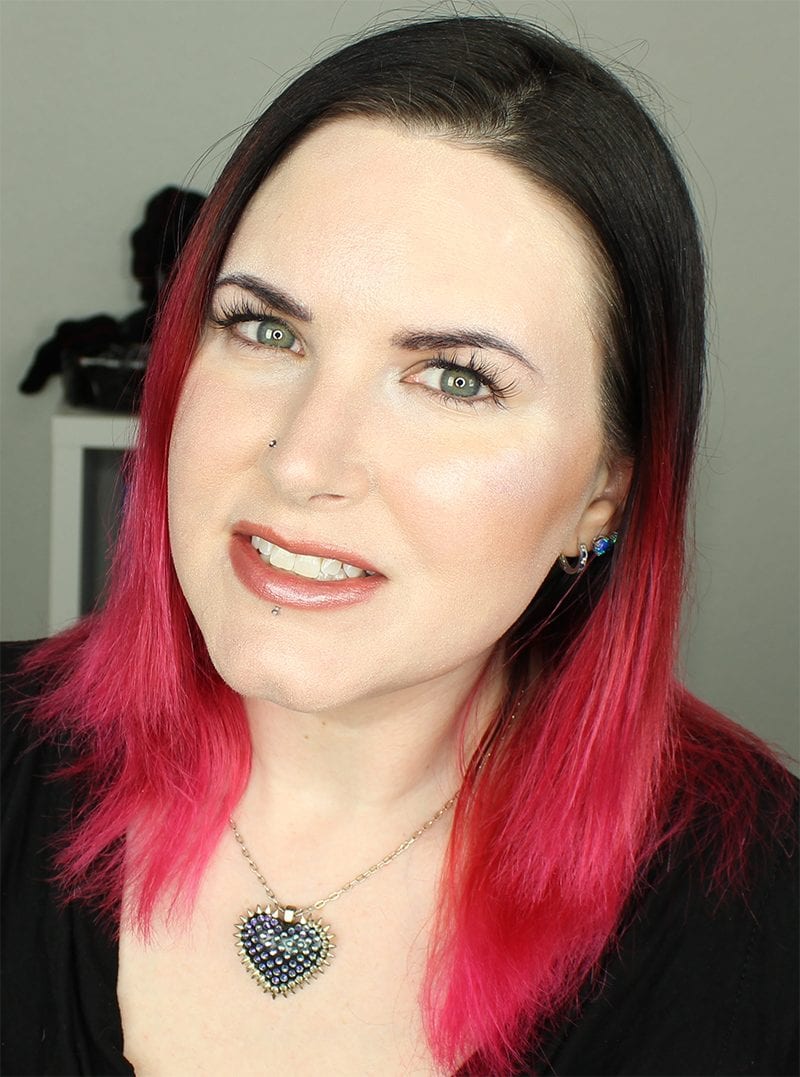 Wearing Urban Decay Vice Lipstick in Peyote and Bunny Paige Dragonfly Necklace