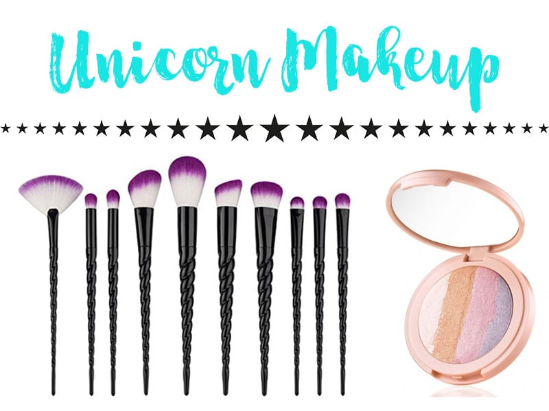 Unicorn Makeup Brushes and Makeup