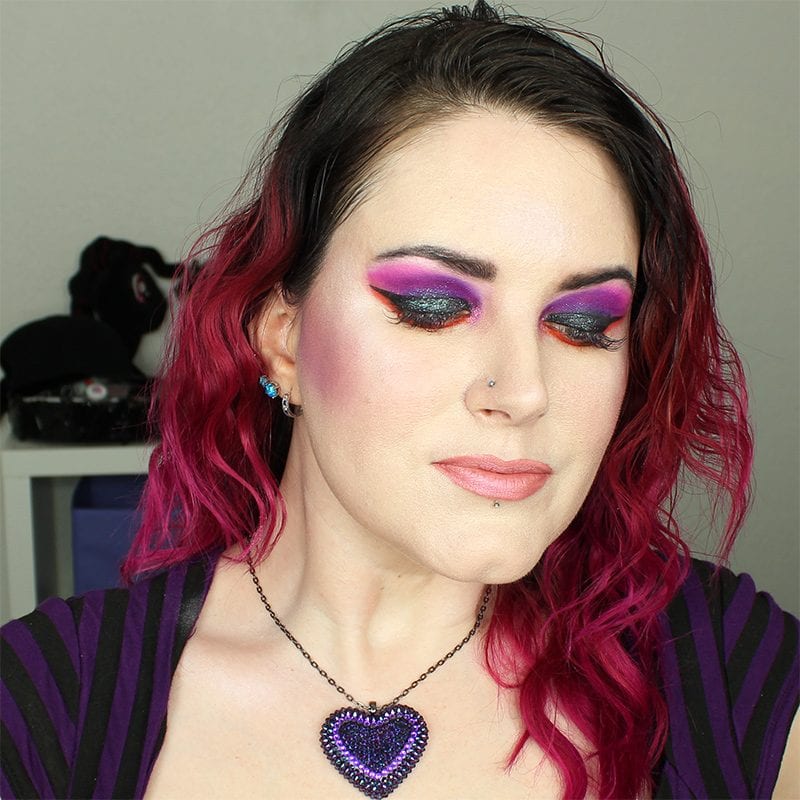 Wearing Urban Decay Bittersweet and Score blush draped, plus Saucebox Festival Love and Makeup Geek Celestial