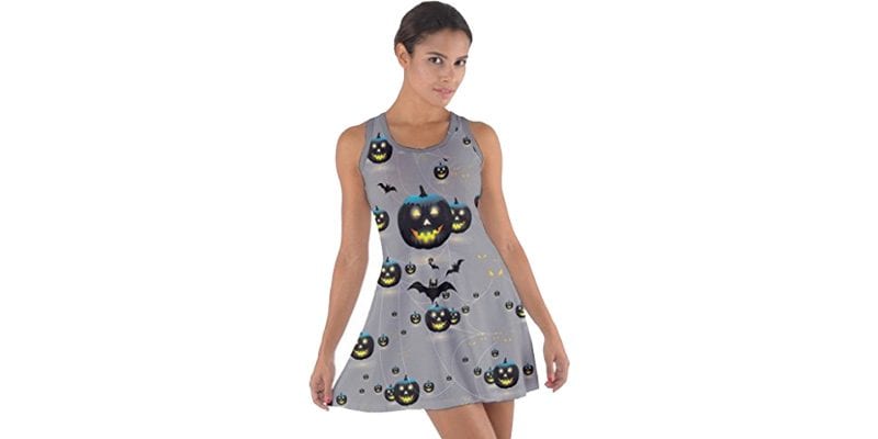 CowCow Womens Pumpkin Skull Witch Ghost Halloween Cotton Racerback Dress