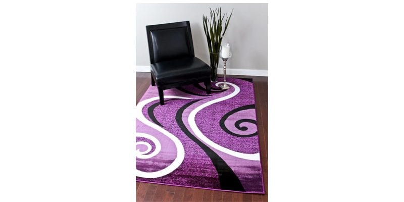 Purple Abstract Area Rug