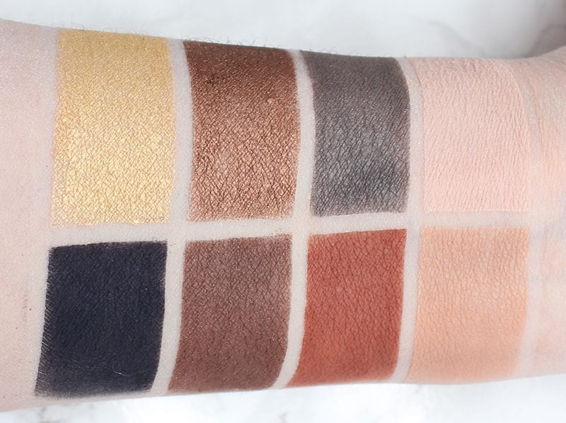 Urban Decay Basquiat Gold Griot Palette Swatches on Pale Skin