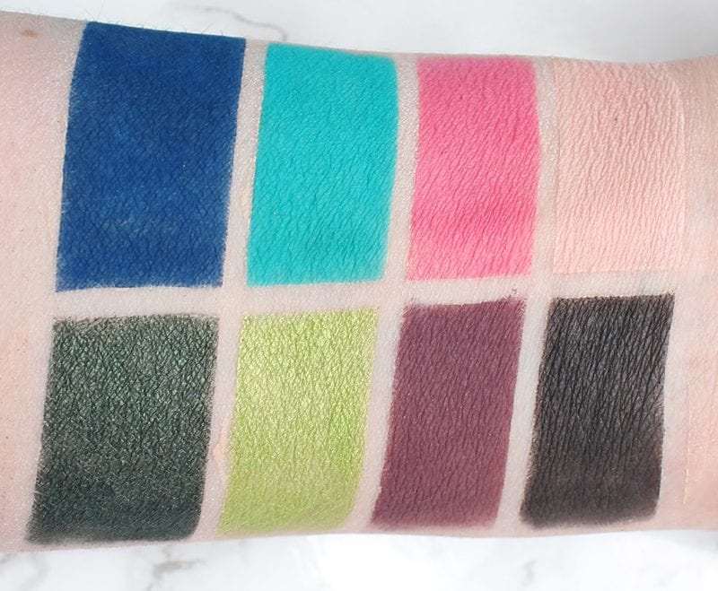 Urban Decay Basquiat Tenant Palette Swatches on Pale Skin