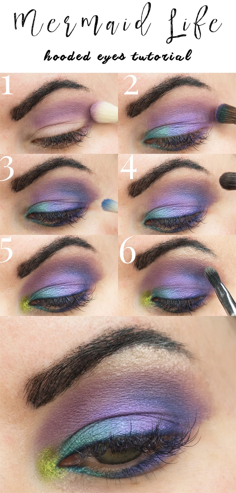 Saucebox Mermaid Life Cruelty-Free Tutorial - This is a colorful purple makeup look with the Mermaid Life palette. Great for hooded eyes!