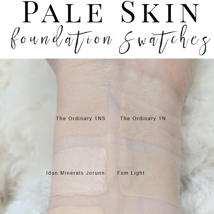 The Ordinary Serum Foundation Pale Foundation Swatches