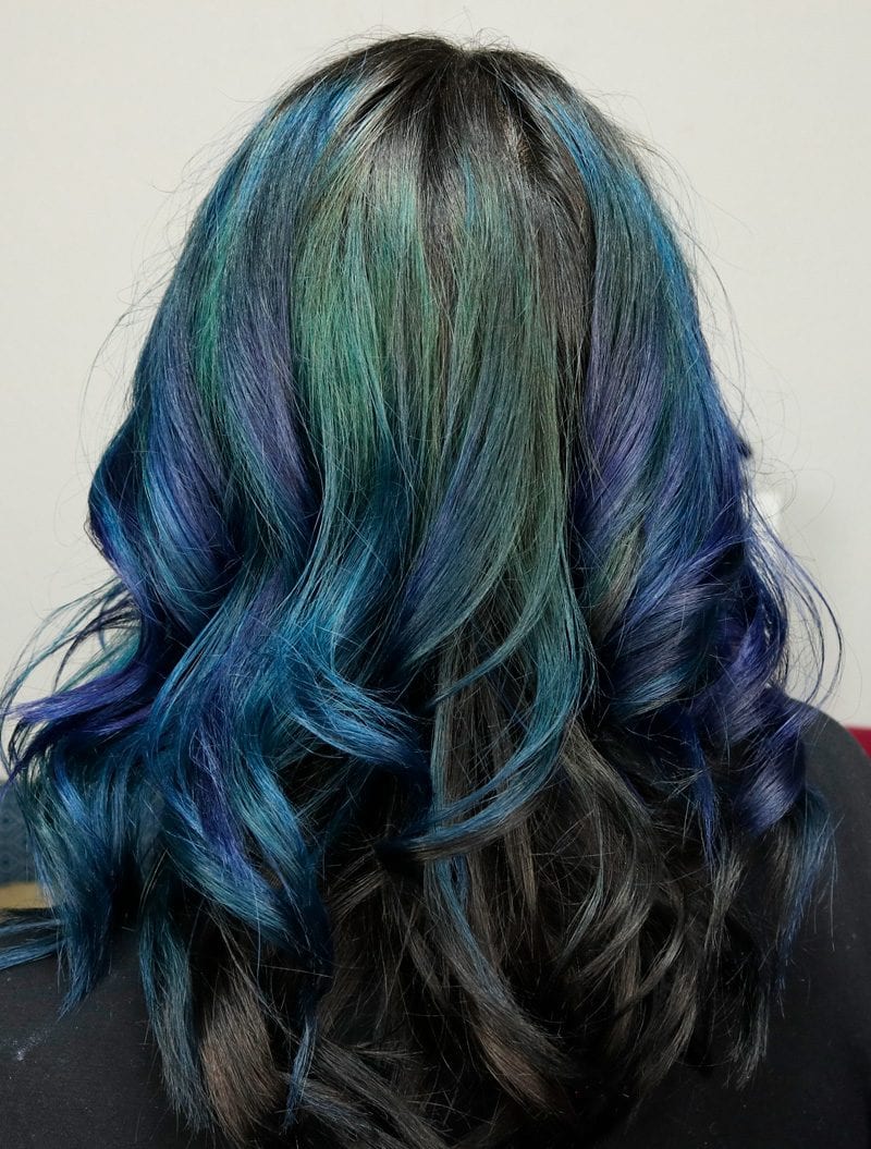 Pravana Moody Blues, Vivids Blue, Vivids Green, Locked in Teal, Vivids Violet and Black