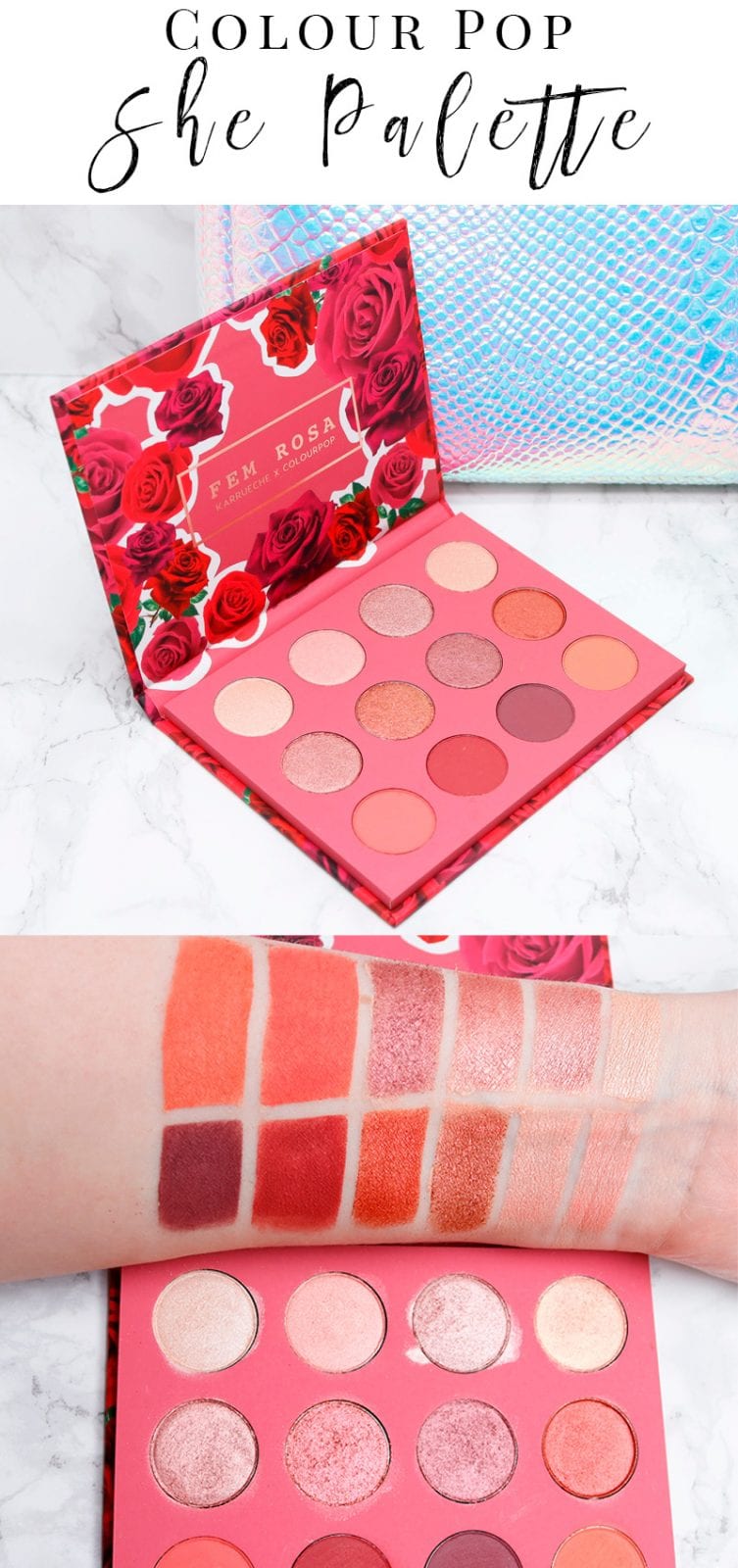 Colour Pop She Palette Review & Swatches. I love these mauves, pinks, peaches, plums, reds and gold. These colors look great on my pale skin. I also think they'll look fantastic on deeper skintones.