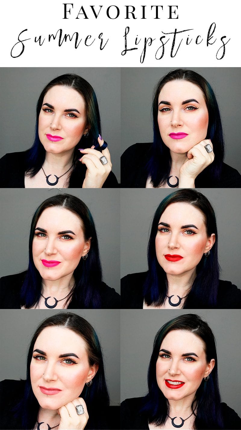 Favorite Summer Lipsticks. I'm sharing my top 9 favorite shades for summer. See me wearing all 9!