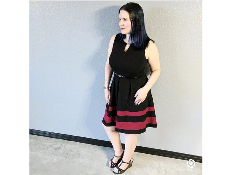 Alyx Black and Red Colorblock Dress