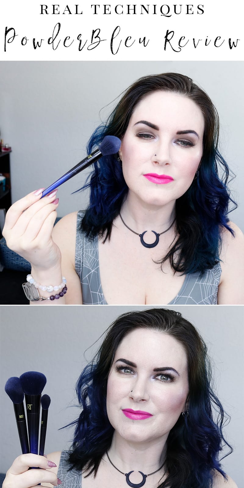 Real Techniques PowderBleu Brushes Review - Today I'm sharing my real techniques PowderBleu soft brushes review and demo. These vegan brushes are made from faux blue squirrel hair. They're amazingly soft!