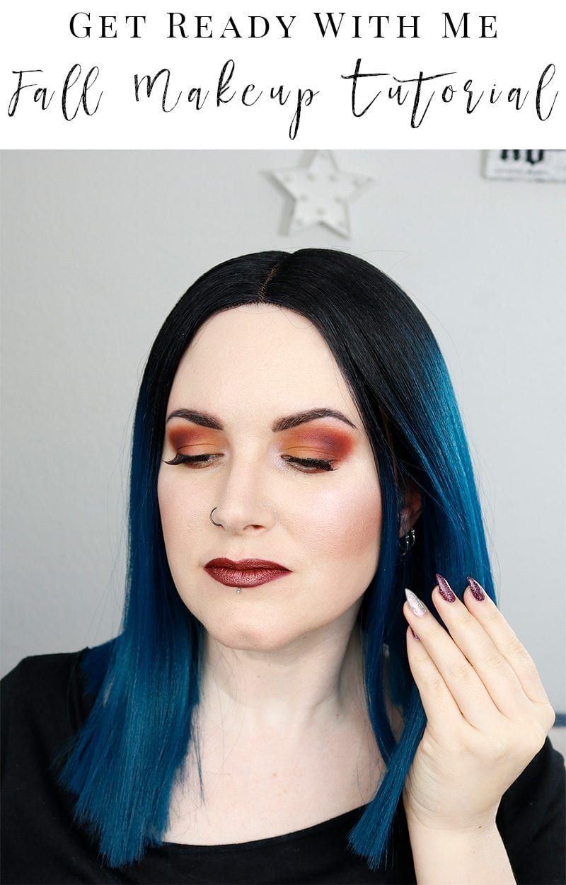 Get Ready With Me Fall Makeup Tutorial - I wanted to create an intense red Fall makeup tutorial for you. I used the Too Faced Just Peachy Mattes Palette for the eyes and a stunning combo of Kat Von D + Urban Decay + Sugarpill for the lips. #fallmakeup #crueltyfree #toofaced #sugarpill #katvondbeauty #urbandecay