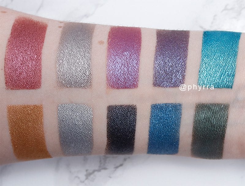 Urban Decay Heavy Metals Palette Swatches