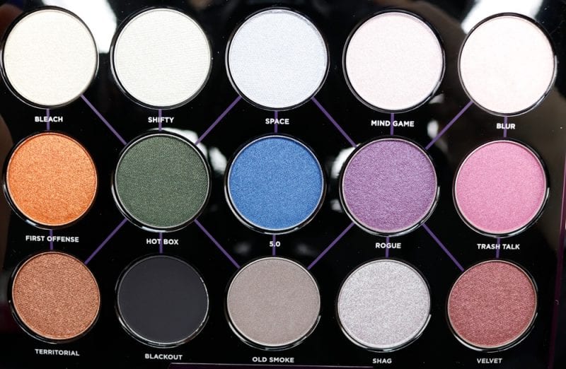 Urban Decay Distortion Palette Swatches