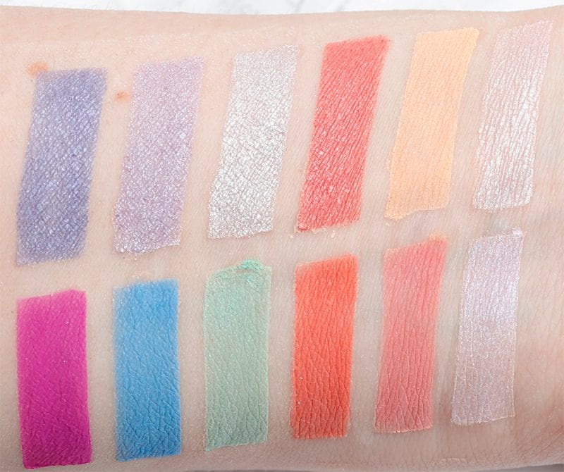 Nyx In Your Element Air Palette Swatches on Pale Skin