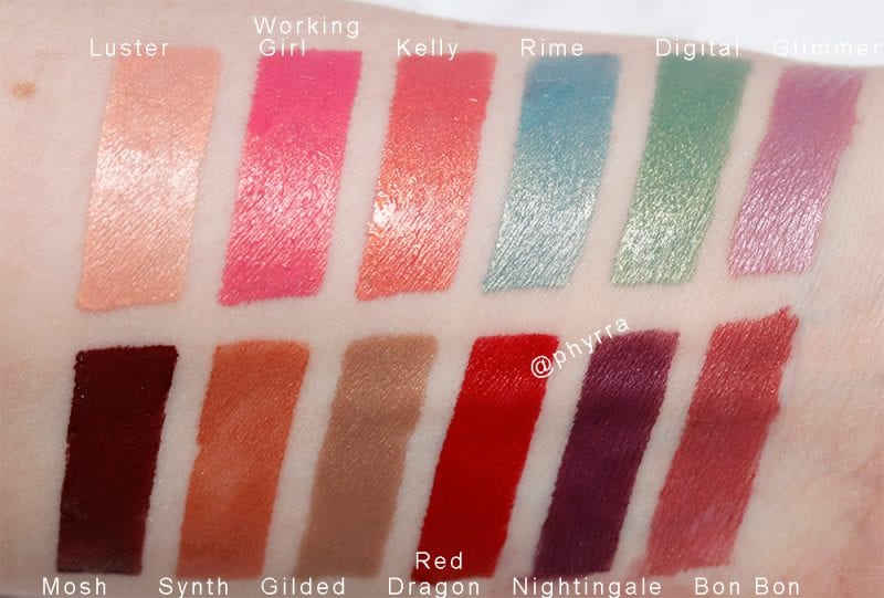 Obsessive Compulsive Cosmetics Metallic Lip Tars Swatches