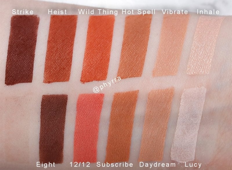 Urban Decay Petite Heat vs Daydream Swatches on pale skin