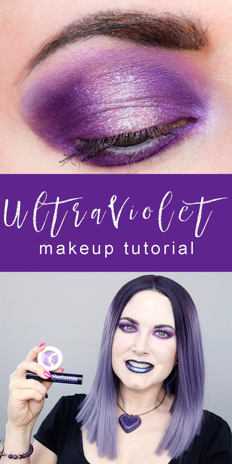 Cruelty-Free UltraViolet Makeup Tutorial - I show you how to wear this bold purple eyeshadow look with 5 different lip colors from nude to duochrome! 