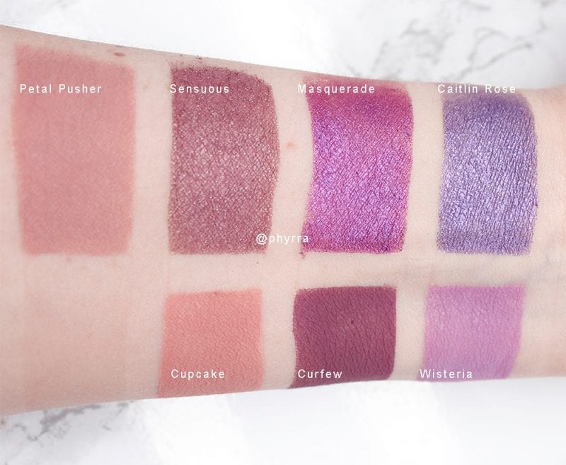 Makeup Geek DIY Cool Berries Eyeshadows Swatches