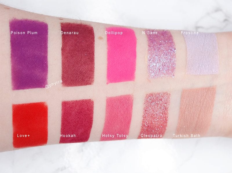 Sugarpill, Suva Beauty, JD Glow Cool Berries Swatches